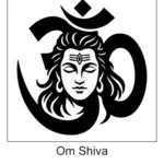 Sacred Om symbol enveloping Lord Shiva face with serene eyes, Tripundra, and Third Eye