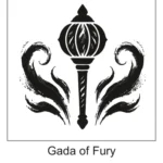 Tribal Gada mace tattoo design with sacred Trishul and lightning accents