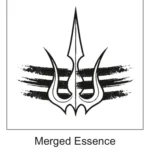 Merged Trishul and Gada spiritual tattoo design with sun aura