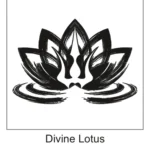 Elegant lotus flower tattoo design with a central Trishul trident