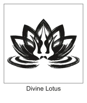 Elegant lotus flower tattoo design with a central Trishul trident