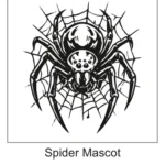Black tarantula spider tattoo on an intricate radial web background